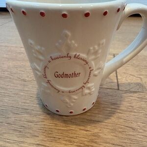Godmother Ceramic Mug with Red Accents